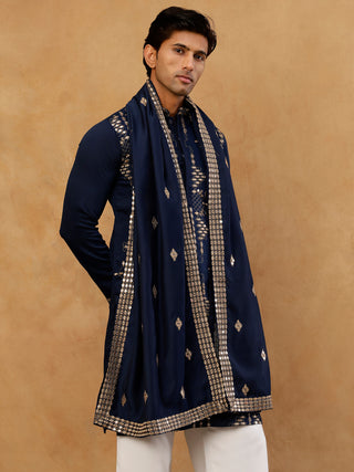 Cotton Blend Embroidered Kurta & Dupatta