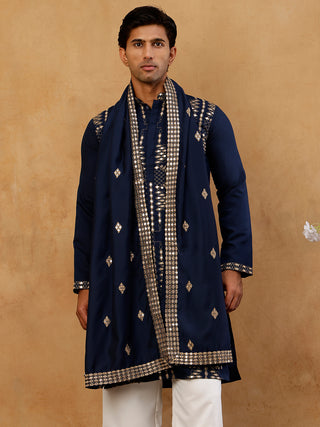 Cotton Blend Embroidered Kurta & Dupatta