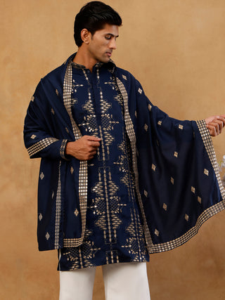 Cotton Blend Embroidered Kurta & Dupatta