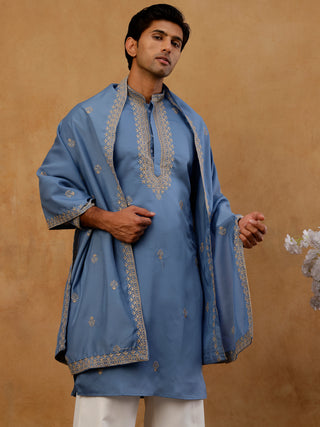 Men’s Festive Embroidered Kurta & Dupatta