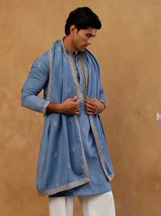 Men’s Festive Embroidered Kurta & Dupatta