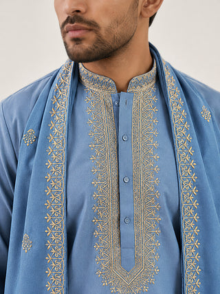 Men’s Traditional Thread Embroidered Kurta & Dupatta