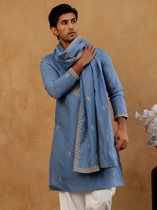 Men’s Festive Embroidered Kurta & Dupatta