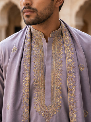 Men’s Traditional Thread Embroidered Kurta & Dupatta