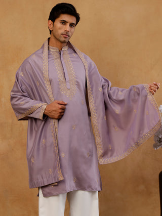 Men’s Festive Embroidered Kurta & Dupatta