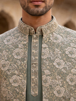 Men’s Kurta Pyjama with Embroidered Waistcoat