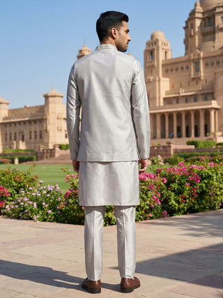 Men’s Kurta Pyjama with Embroidered Waistcoat