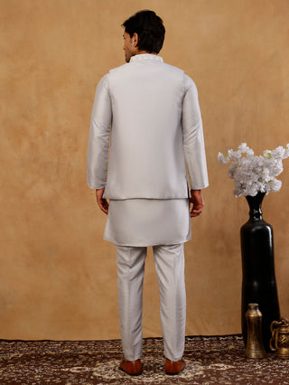 Men's Kurta Pyjama with Embroidered Waistcoat