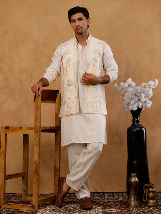 Cotton Kurta with Pyjama & Waistcoat