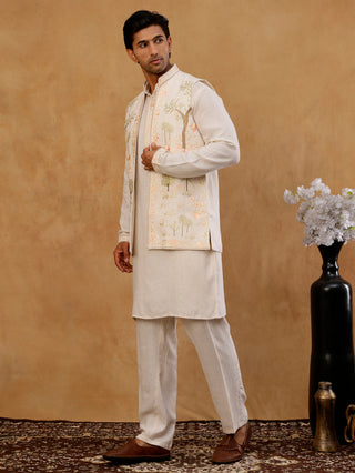 Cotton Kurta with Pyjama & Waistcoat