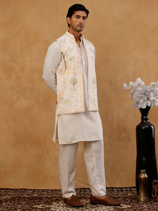Cotton Kurta with Pyjama & Waistcoat