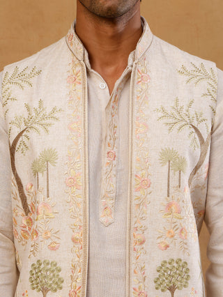Cotton Kurta with Pyjama & Waistcoat