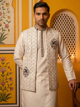 Ethnic Embroidered Waistcoat with Kurta Set
