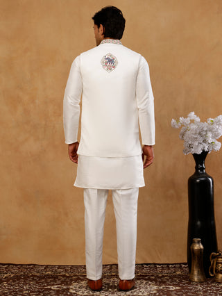 Ethnic Embroidered Waistcoat with Kurta Set