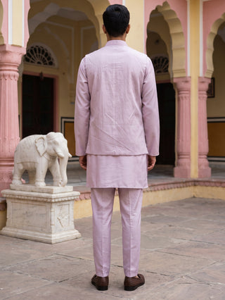 Embroidered Nehru Jacket With Kurta Pyjama Set