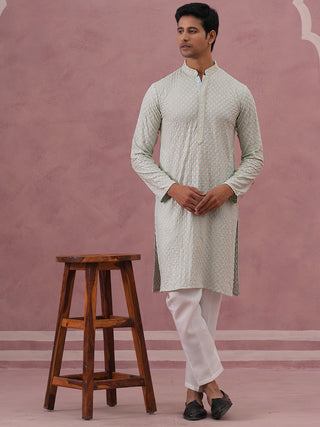 Viscose Rayon Traditional Embroidered Kurta Pyjama