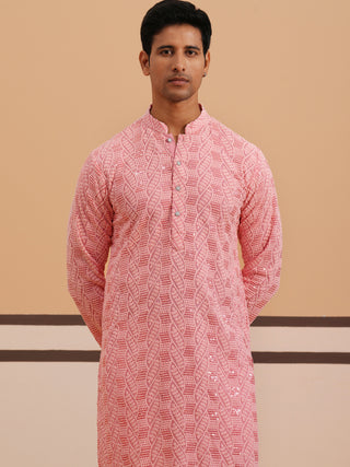 Sequin-Embellished Rayon Embroidered Kurta Pyjama