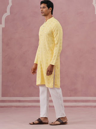 Sequin-Embellished Rayon Embroidered Kurta Pyjama