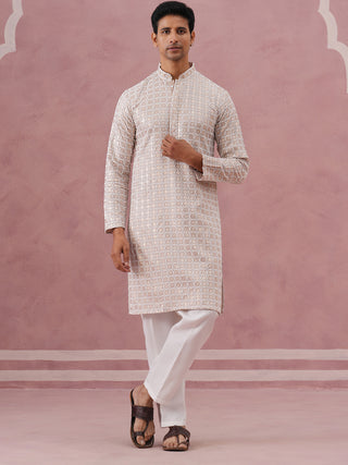 Men’s Rayon Sequin Embroidered Kurta Pyjama