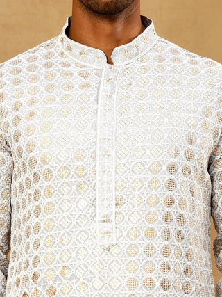 Men’s Rayon Sequin Embroidered Kurta Pyjama