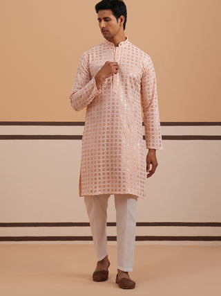 Men’s Rayon Sequin Embroidered Kurta Pyjama