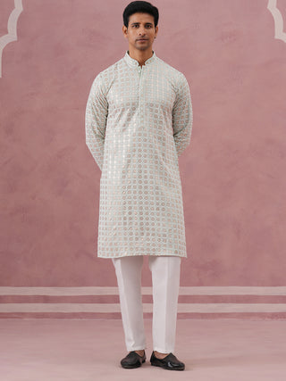 Men’s Rayon Sequin Embroidered Kurta Pyjama