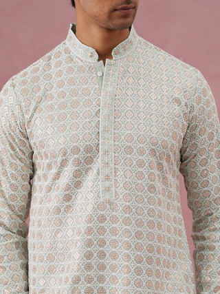 Men’s Rayon Sequin Embroidered Kurta Pyjama