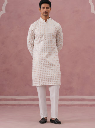 Men’s Rayon Sequin Embroidered Kurta Pyjama