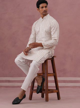 Men’s Rayon Sequin Embroidered Kurta Pyjama