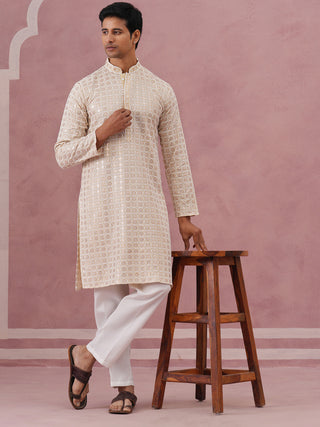 Men’s Rayon Sequin Embroidered Kurta Pyjama