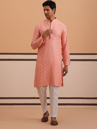Rayon Embroidered Kurta Pyjama for Men