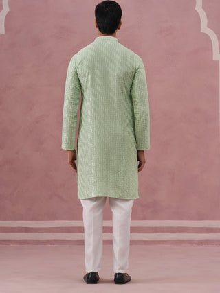 Rayon Embroidered Kurta Pyjama for Men