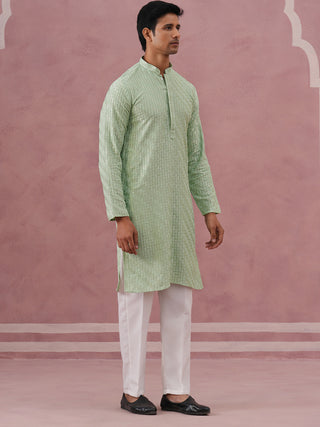 Rayon Embroidered Kurta Pyjama for Men