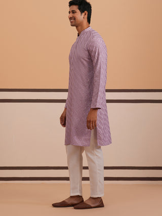 Rayon Embroidered Kurta Pyjama for Men