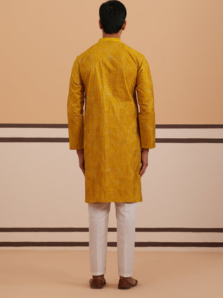 Silk Blend Embroidered & Sequinned Kurta Pyjama Set