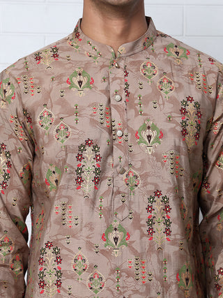 Traditional Foil Printed Kurta Pyjama for Men