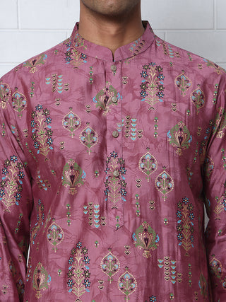 Traditional Foil Printed Kurta Pyjama for Men