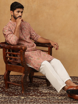 Traditional Foil Printed Kurta Pyjama for Men