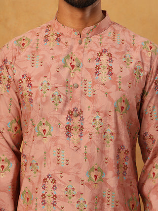 Traditional Foil Printed Kurta Pyjama for Men