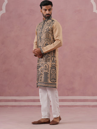 Men’s Silk Blend Embroidered Kurta Pyjama Set