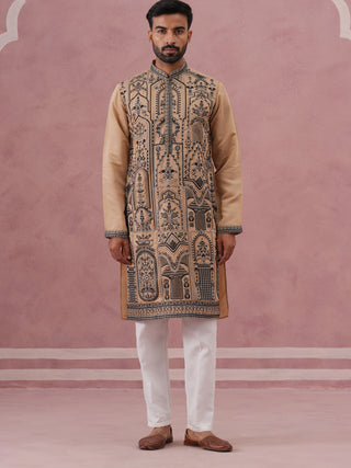 Men’s Silk Blend Embroidered Kurta Pyjama Set