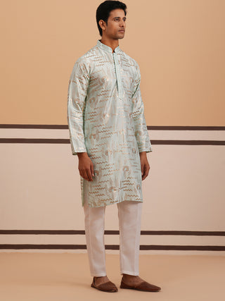 Premium Silk Blend Embroidered Kurta Pyjama