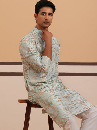 Premium Silk Blend Embroidered Kurta Pyjama