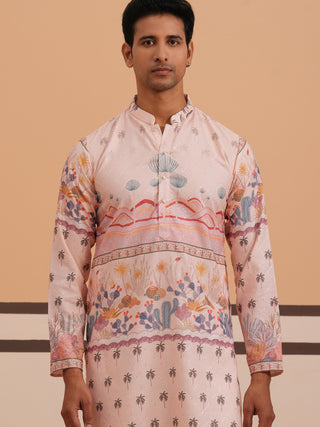 Men’s Cotton Blend Festive Printed Kurta Set