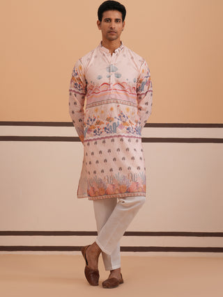 Men’s Cotton Blend Festive Printed Kurta Set