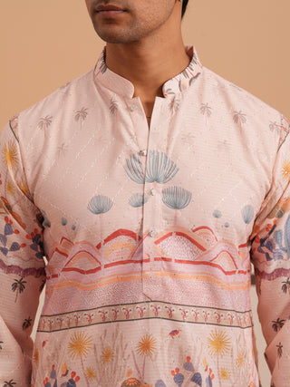 Men’s Cotton Blend Festive Printed Kurta Set