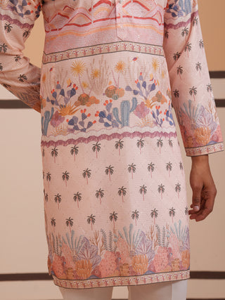 Men’s Cotton Blend Festive Printed Kurta Set