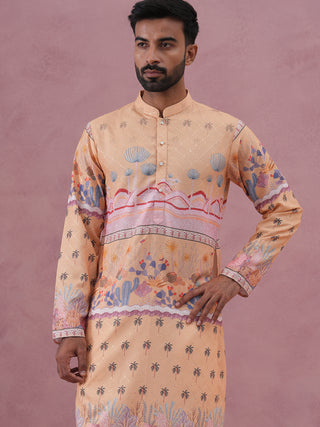 Men’s Cotton Blend Festive Printed Kurta