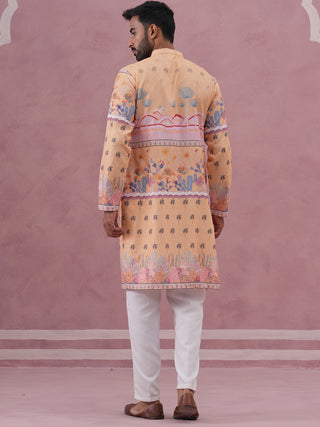 Men’s Cotton Blend Festive Printed Kurta Set