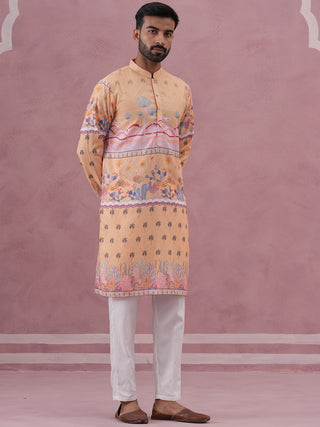 Men’s Cotton Blend Festive Printed Kurta Set